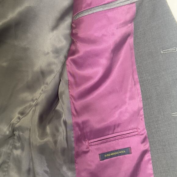 Charles Tyrwhitt Slim Fit Gray Wool Blazer Sport Coat Jacket Men’s 40S Merino - Picture 6 of 11